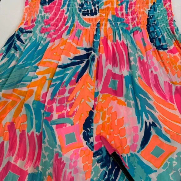LILLY PULITZER Palm Pineapple Long Maxi Pink Orange Blue Skirt Floral size M - Picture 10 of 16
